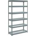 Heavy Duty Boltless Shelving Unit 48x24x60 Inches - 6-Tier Industrial Storage Rack with Wire Deck for Warehouse, Garage & Retail Organization