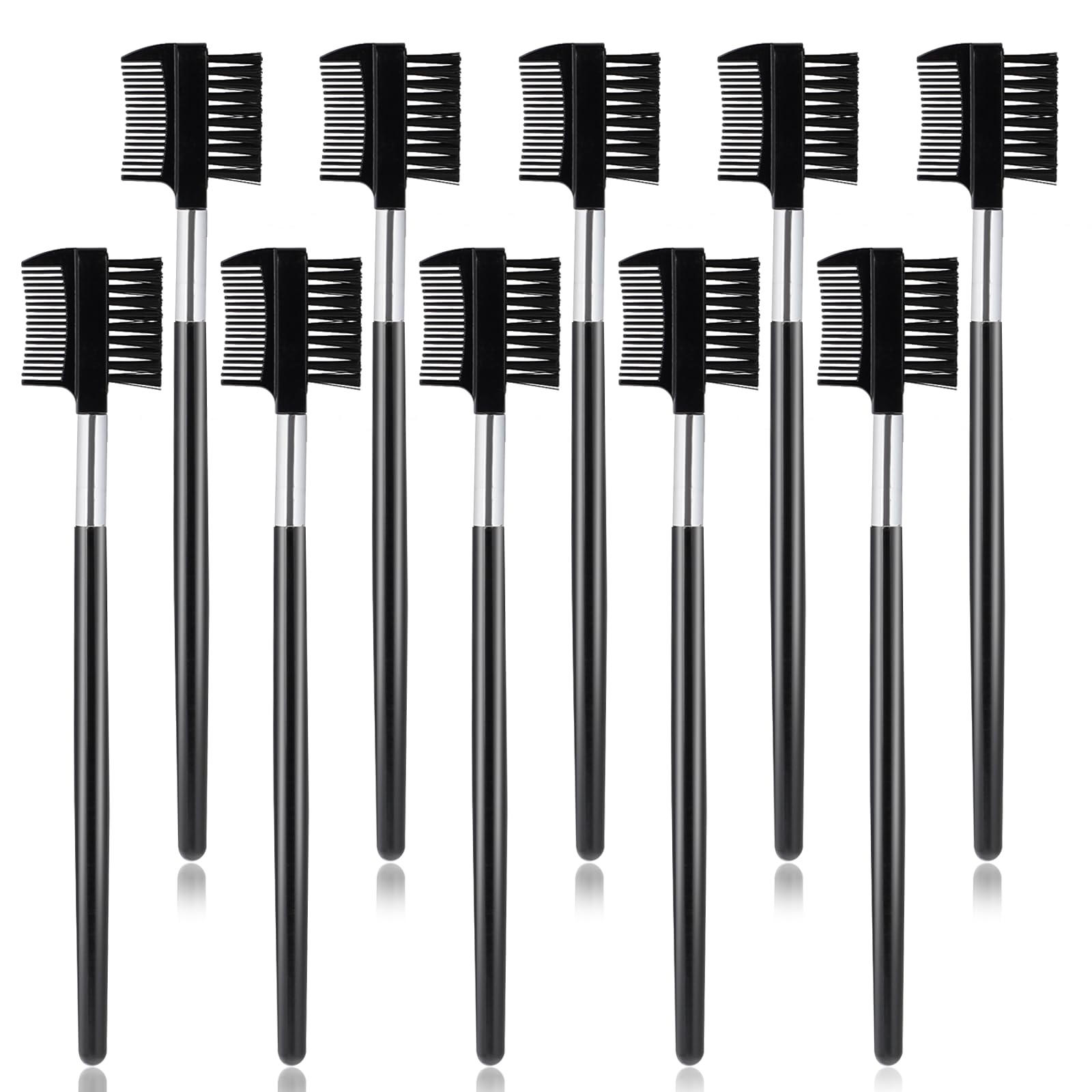 10Pcs Eyebrow & Eyelash Brush Set - Makeup Tool for Extensions & Styling - Perfect for Salon & Home Use