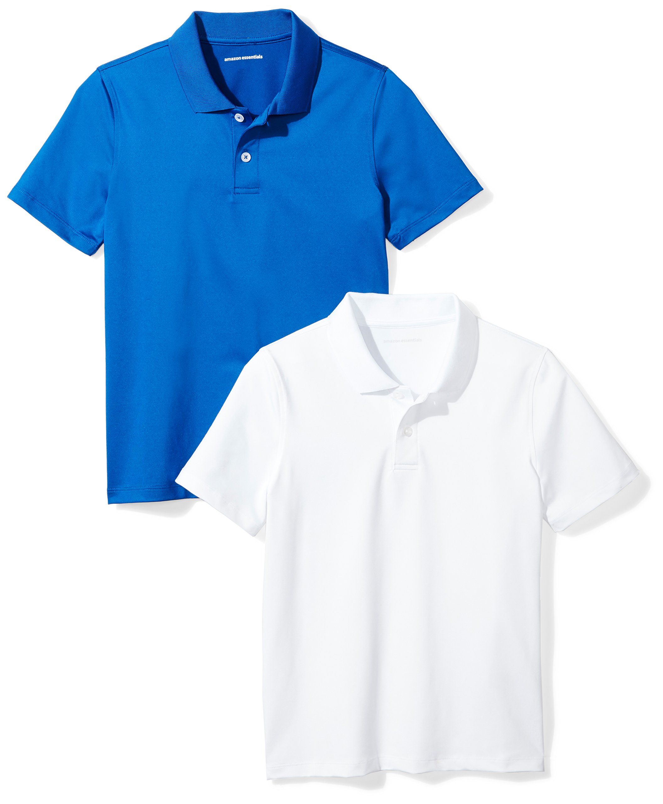 Amazon Essentials Boys & Toddlers' Active Performance Polo Shirts - 2 Pack, Breathable & Comfortable for Playtime, School & Outdoor Activities