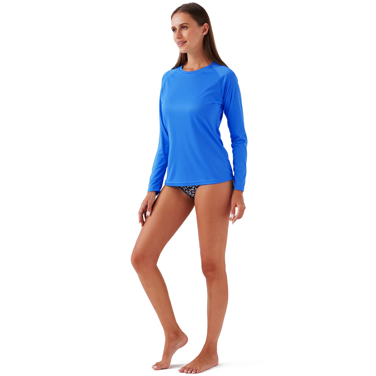 NAVISKIN Women's UPF 50+ Sun Protection Long Sleeve Shirt - Quick Dry Lightweight Rash Guard for Hiking, Swimming & Outdoor Activities