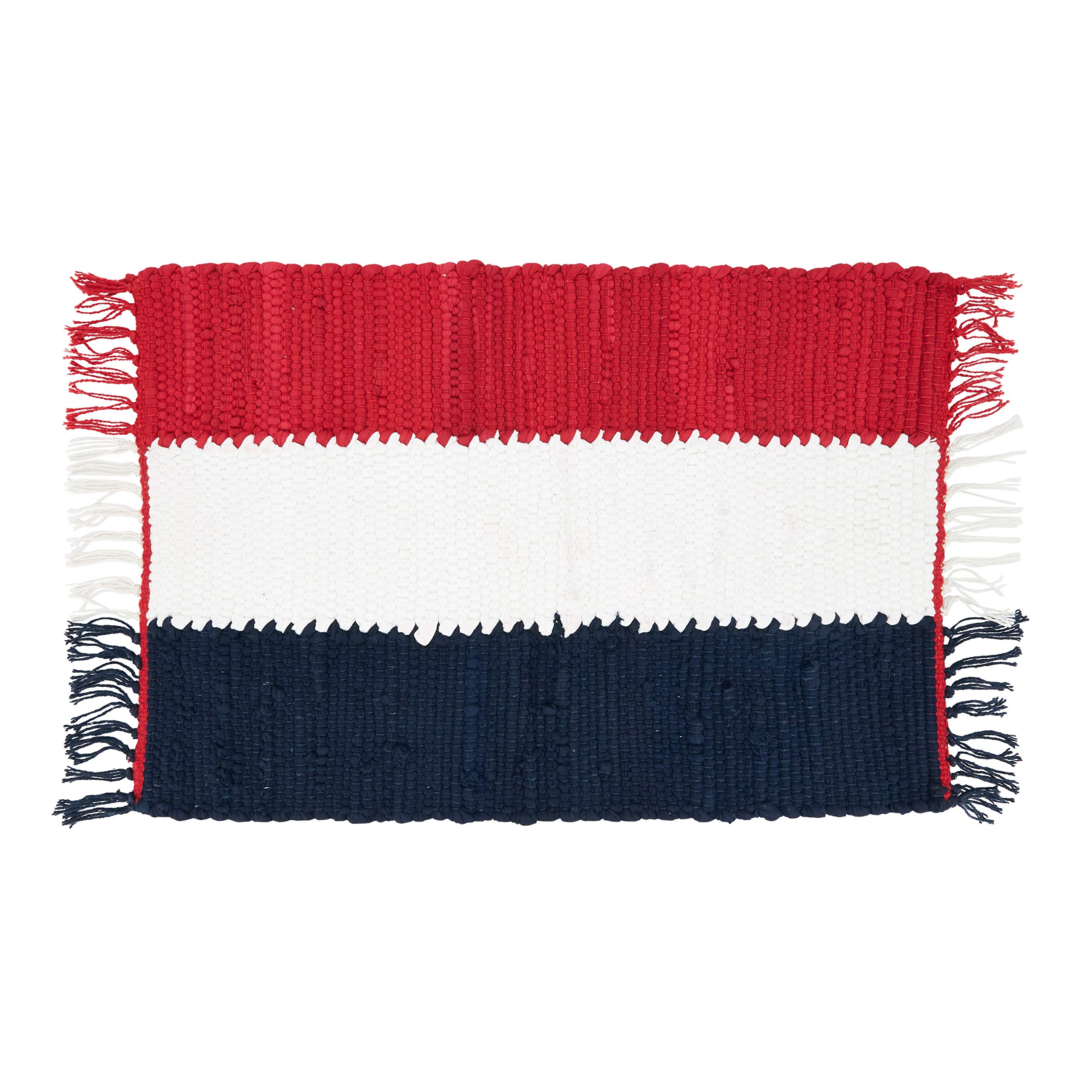 Patriotic Chindi Placemats Set of 4 - Colorful Cotton Table Mats for Dining Room Decor, Kitchen Table Setting, and 4th of July Party Supplies