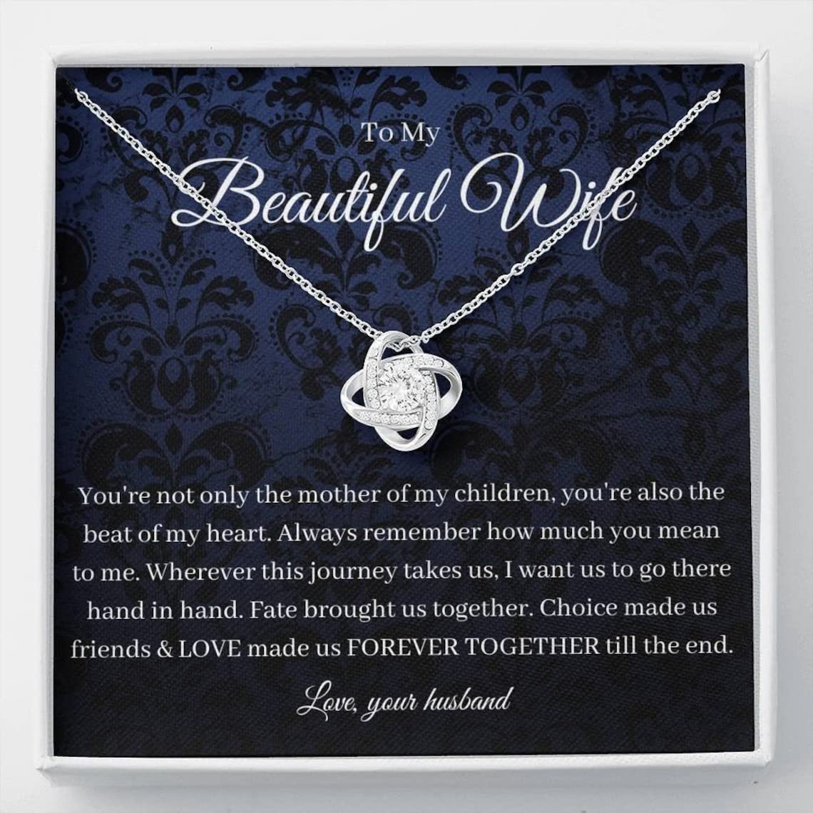 To My Wife Necklace - Romantic Jewelry Gift for Wife from Husband, Elegant Pendant for Anniversary, Birthday & Christmas - Perfect for Date Nights & Special Occasions