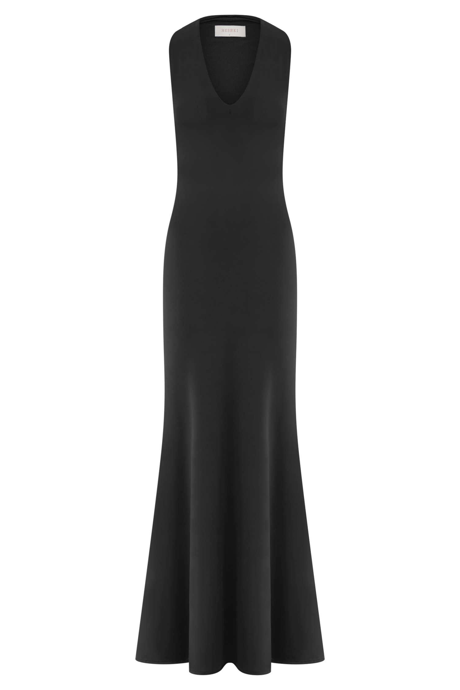 Elegant Elke Slinky V-Neck Maxi Dress in Black - Perfect for Evening Parties, Weddings & Special Occasions
