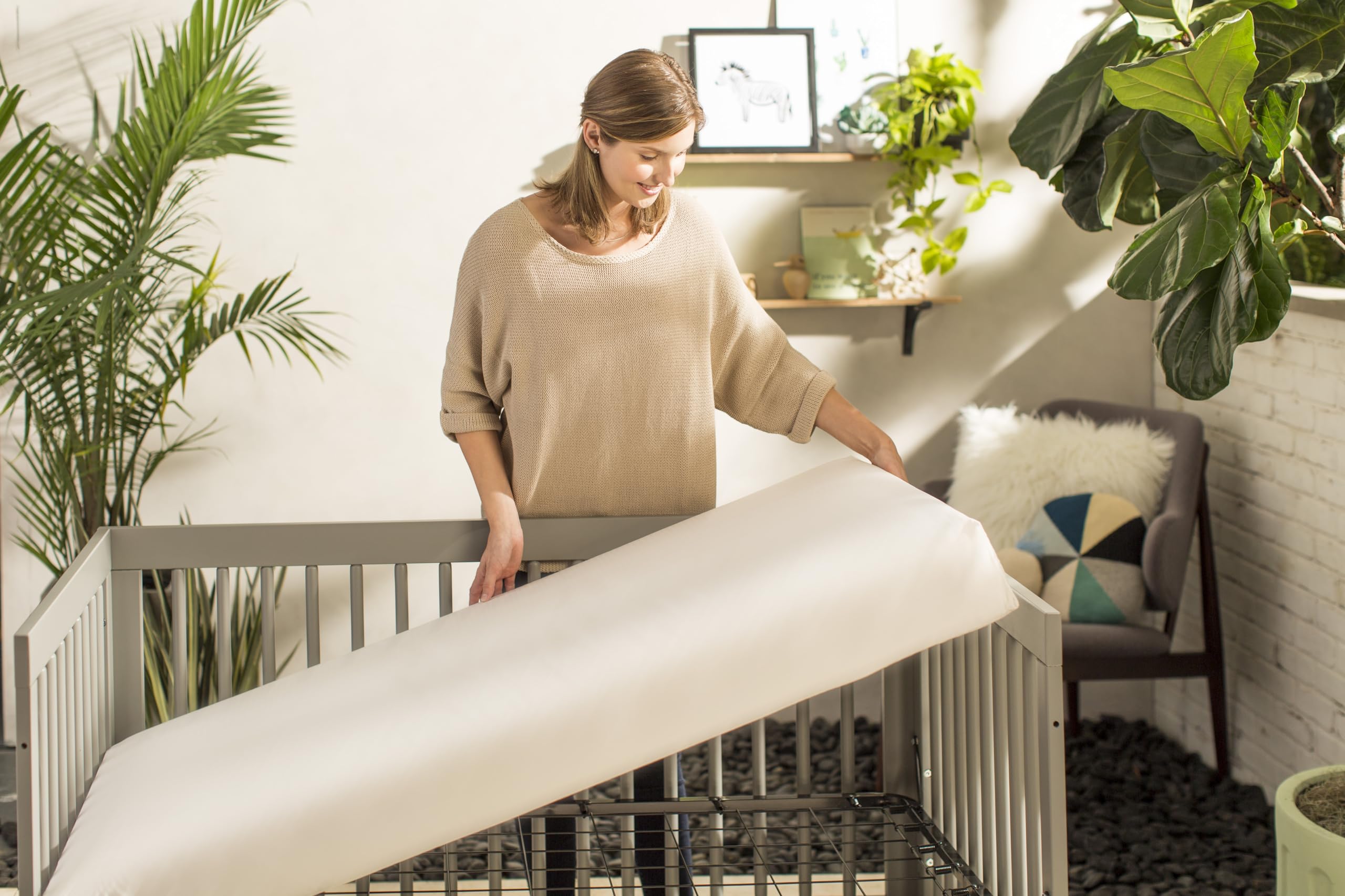 Organic Baby Crib Mattress - Lightweight Waterproof Non-Toxic Infant & Toddler Bed Mattress 52