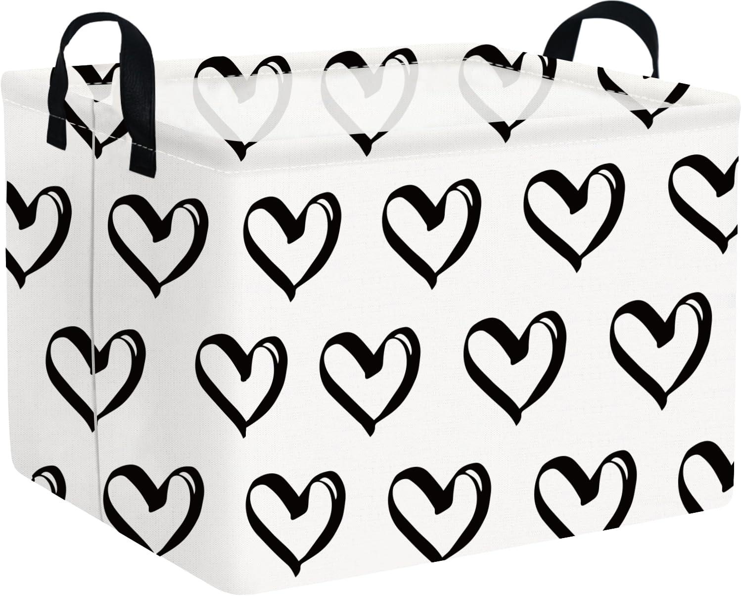 FXOLCSHE Black Gift Basket with Handle - Baby Girl Toy Organizer, Room Decor Storage Bin for Valentine's Day Gifts, Birthday Presents & Nursery Organization