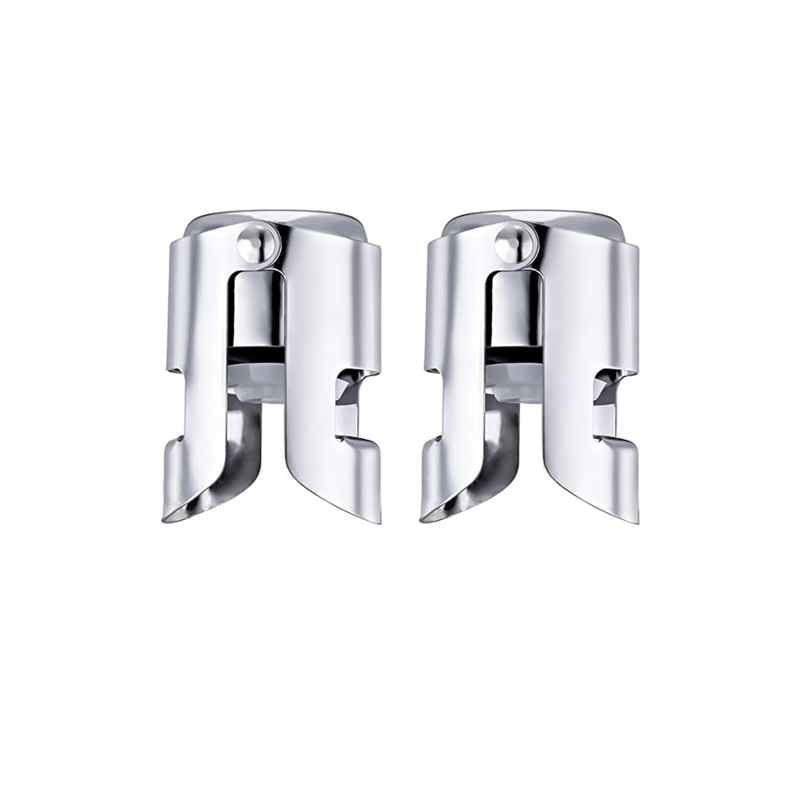 Premium Stainless Steel Champagne Sealer Stopper - 2-Pack Sparkling Wine Bottle Plug with Extended Seal | Ideal for Parties, Weddings & Home Use | Elegant Silver Wine Accessory Gift Set