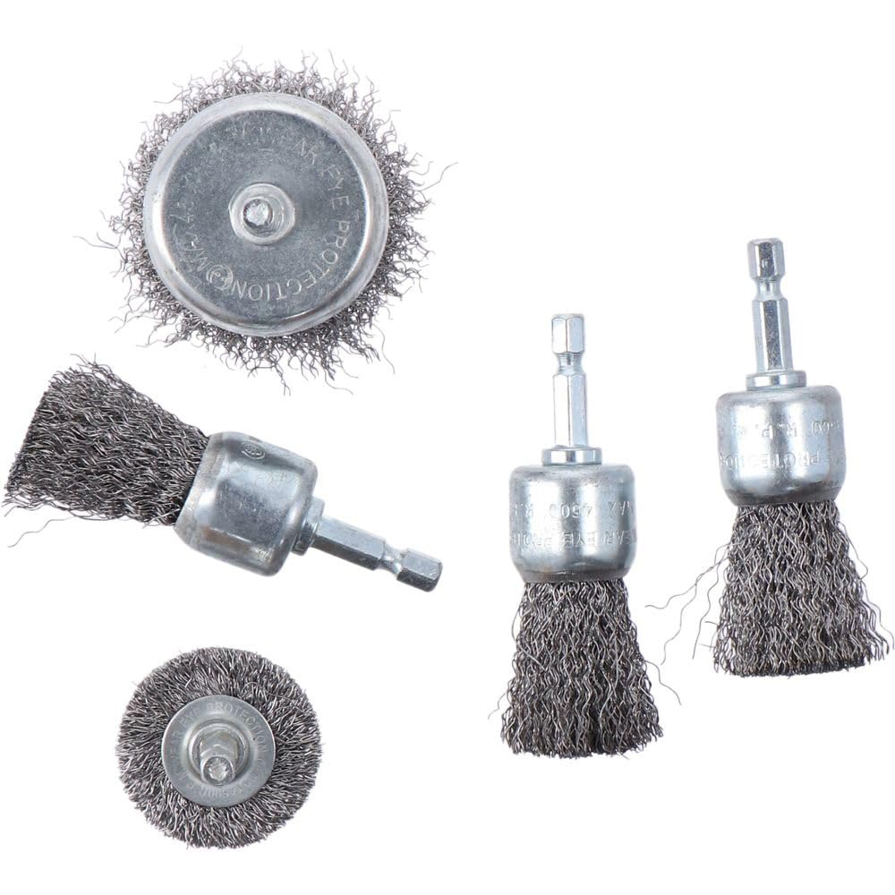 9PCS Abrasive Wire Brush Set for Drill - 0.012 Coarse Cup & Wheel Brushes for Rust Removal, Stainless Steel Cleaning & Metal Polishing - Perfect for Automotive, Woodworking & DIY Projects