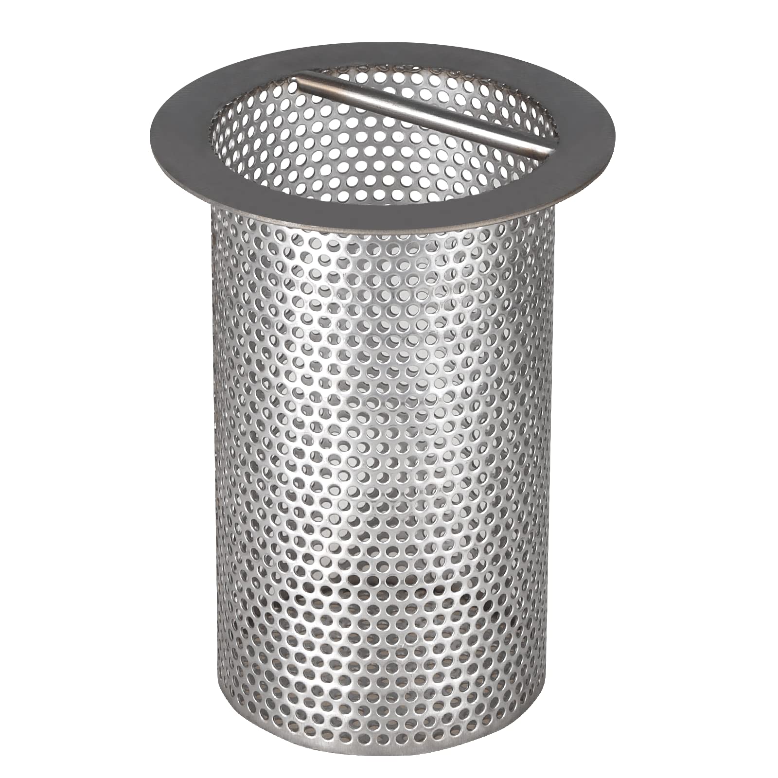 4 Inch Commercial Floor Drain Strainer - 6 Inch High, Heavy Duty Stainless Steel with Fine Polish - Ideal for Restaurant, Garage, Basement & Shower Drainage