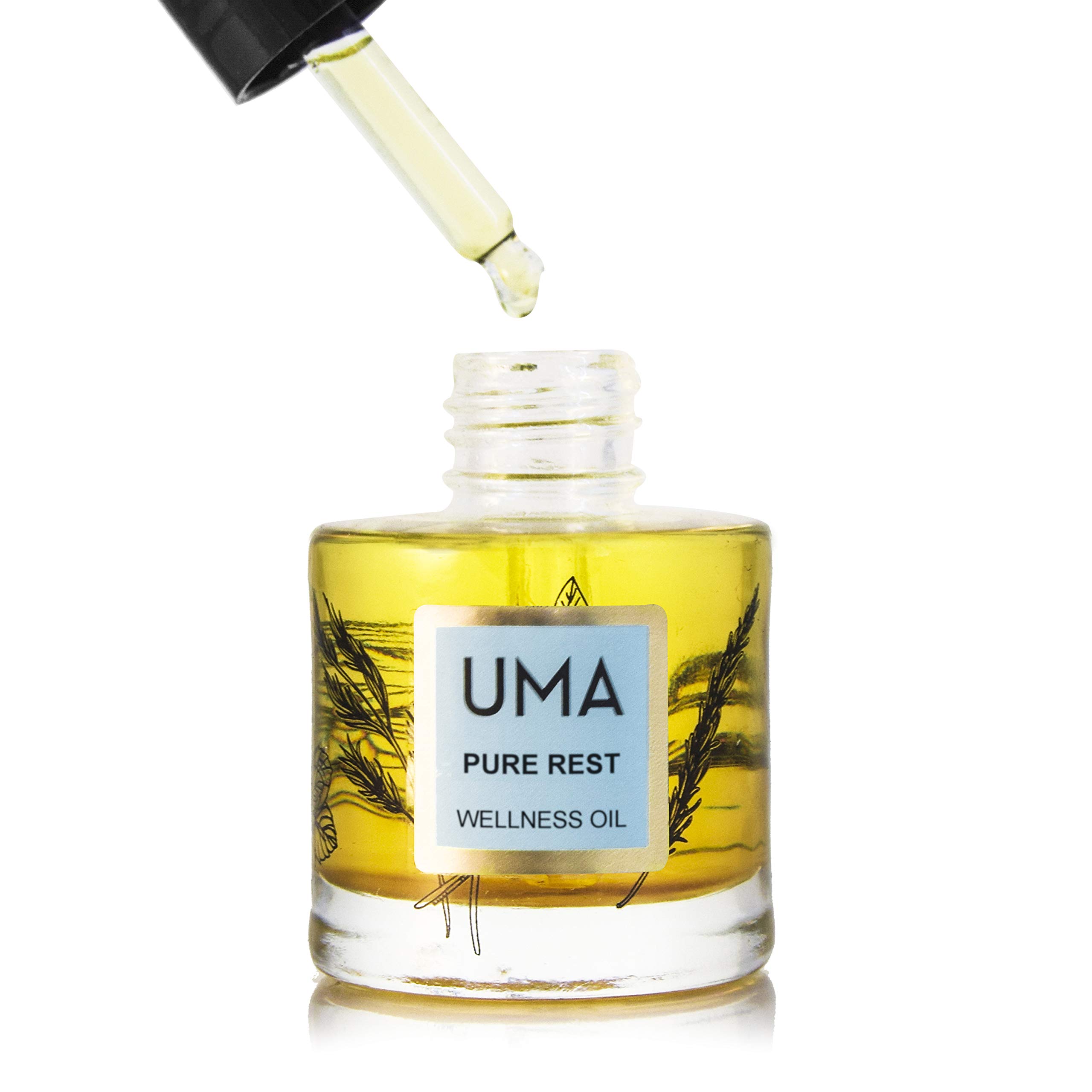 UMA Pure Rest Wellness Oil for Fatigue & Restlessness - 100% Organic Ayurvedic Essential Oil for Deep Sleep & Relaxation (1 fl oz | 30 ml) - Perfect for Nighttime Routine, Stress Relief & Natural Calming