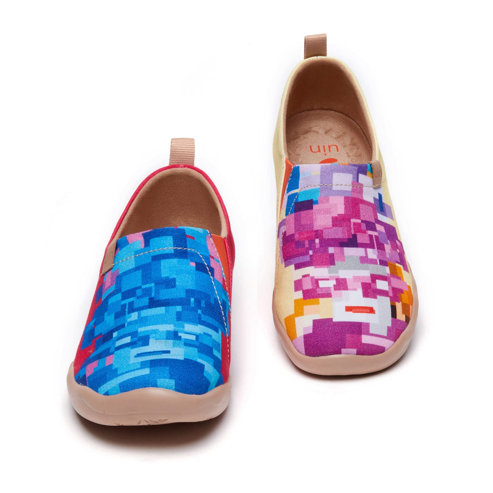 UIN Women's Slip On Loafers - Lightweight Casual Walking Shoes for Travel & Everyday Wear | Breathable Comfort Flats with Geometric Design | Perfect for Work, Commuting & Weekend Outings