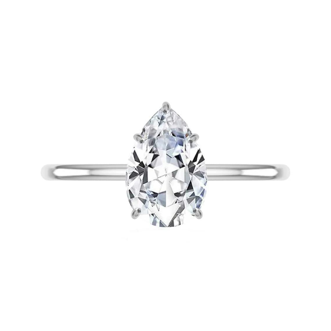 2 CT Pear Moissanite Engagement Ring Wedding Bridal Set, Diamond Anniversary Ring, Solitaire Halo-Setting Vintage Silver Promise Ring for Women - Perfect for Proposals, Weddings & Romantic Gifts