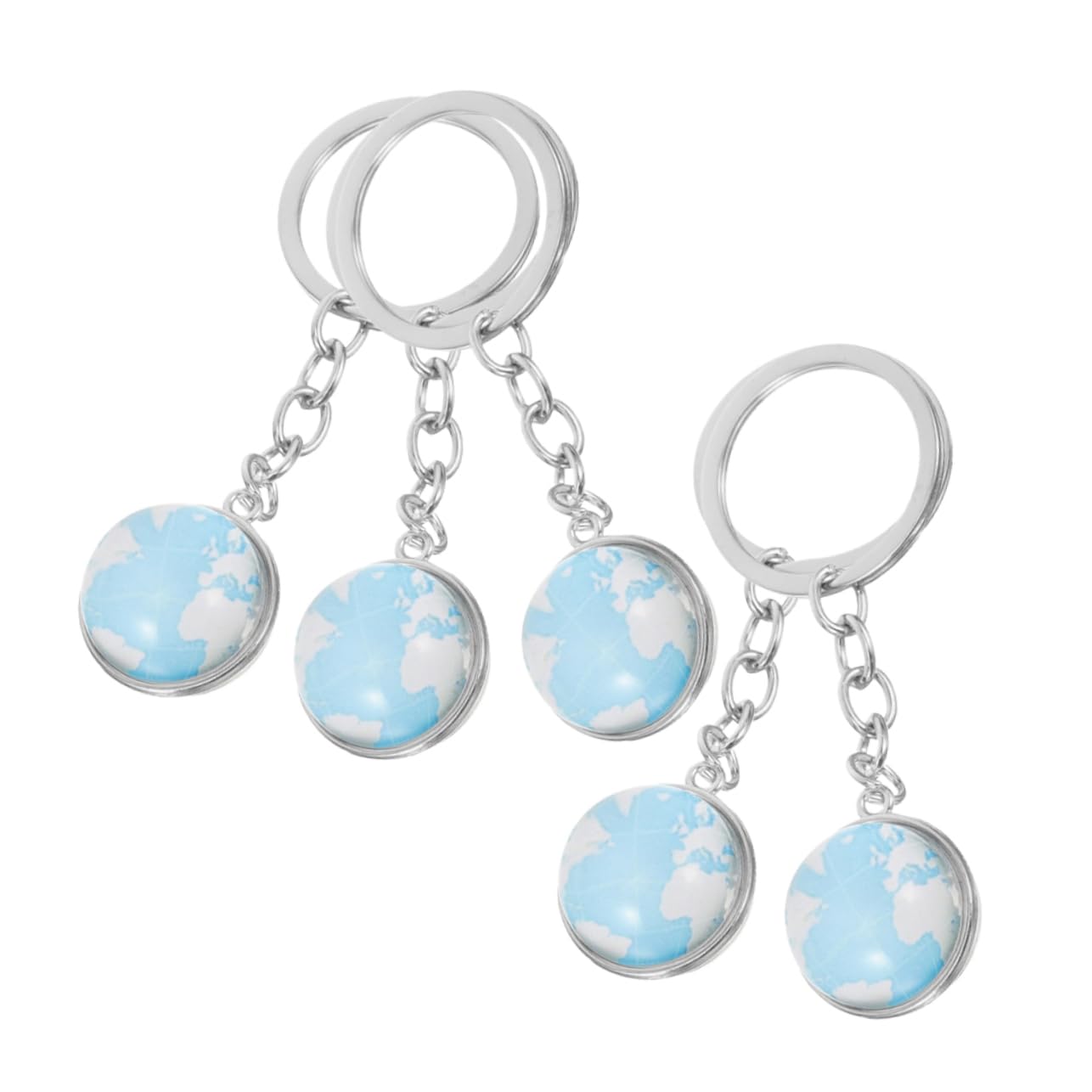 Kisangel World Map Keychain - Zinc Alloy Globe Keyring for Car Keys, Travel Gifts & Backpack Accessories | Perfect for Geography Lovers & Frequent Travelers