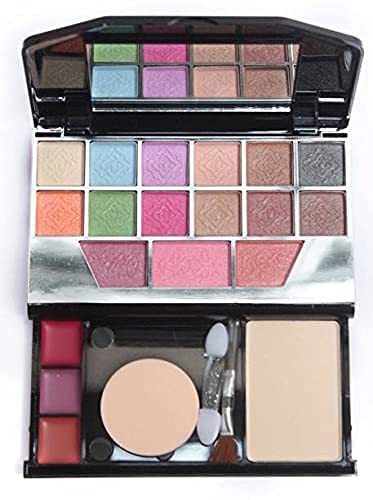 FOZZBY Makeup Kit 5024 with 5 Brushes & 2 Blenders - Multicolor for Girls Makeup Practice