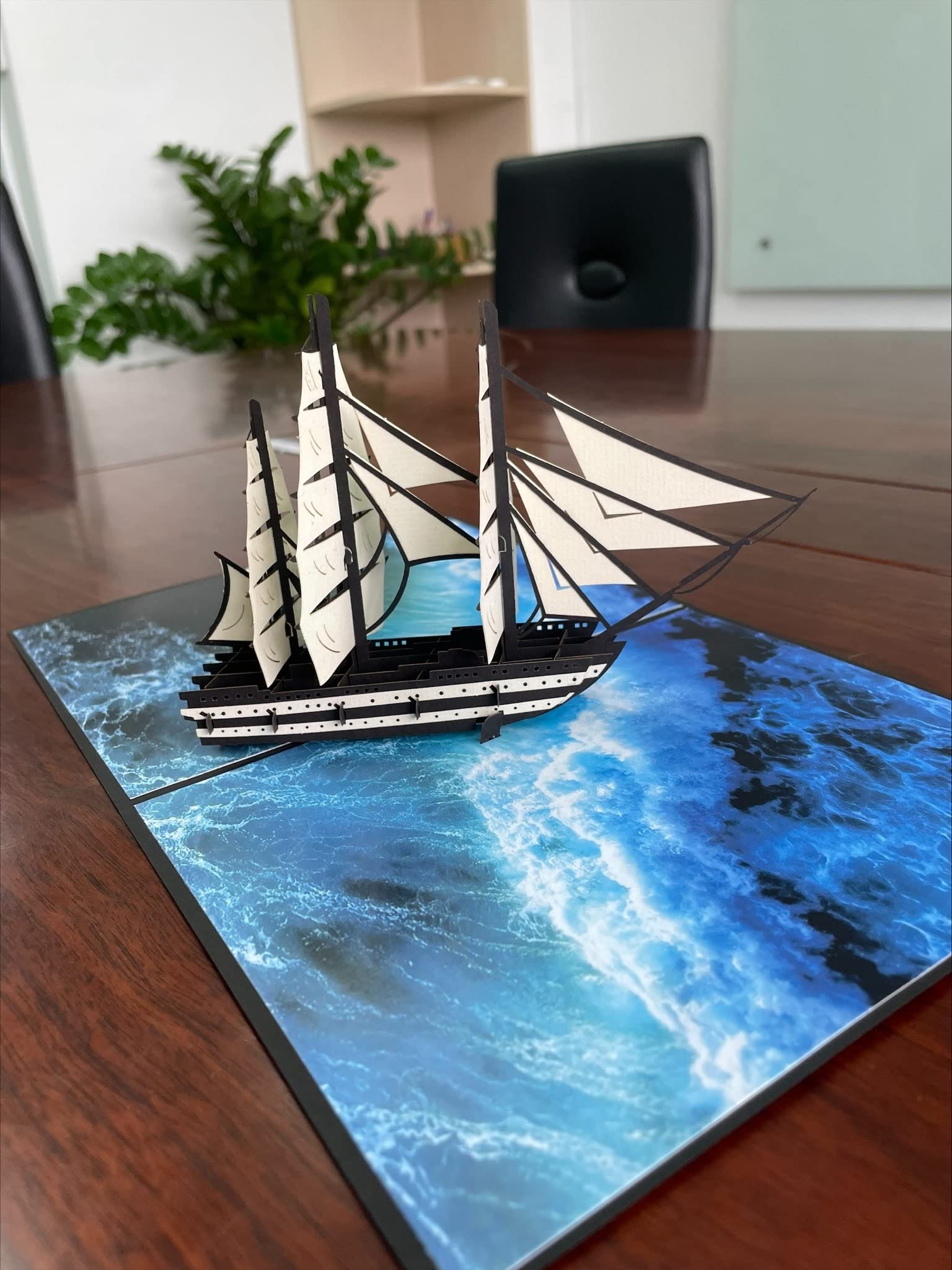 3D Pop Up Greeting Card for Father's Day, Retirement, Birthday - Perfect Gift for Dad, Husband, Brother, Son, Grandpa & Male Colleagues | Amerigo Ship Design | Ideal for Special Occasions & Keepsake Memories
