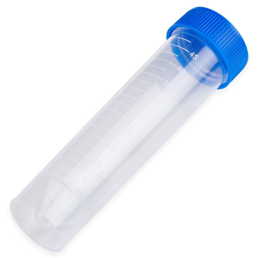 50ml Graduated Centrifuge Tubes - PP Material, Self-Standing, Disposable with Blue Cap, Sterile Lab Tubes (Case of 500) by Karter Scientific 403T1 - Perfect for Laboratory Experiments, Medical Research & Sample Storage