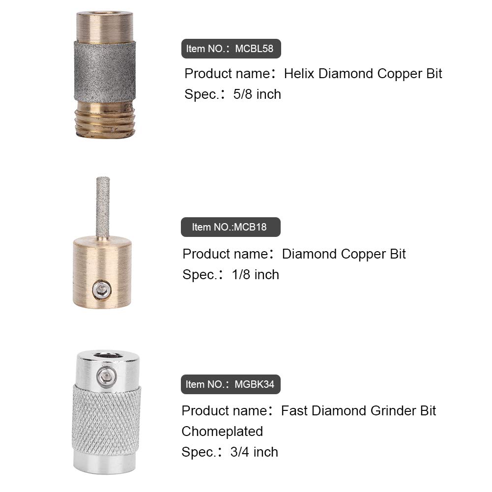 Diamond Grinding Bit for Ceramic & Glass - MGB14 Abrasive Tool Compatible with Inland Gryphon Delphiglass Grinders - Perfect for Stained Glass, Mosaics & DIY Craft Projects