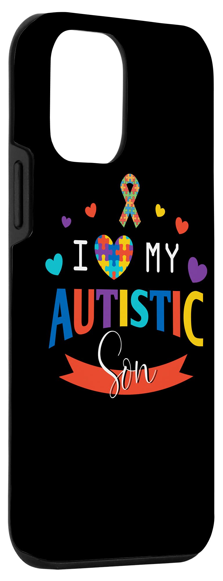 iPhone 12 Mini Case - Autism Awareness Design with 'I Love My Autistic Son' - Supportive Family Protective Cover for Daily Use & Special Occasions