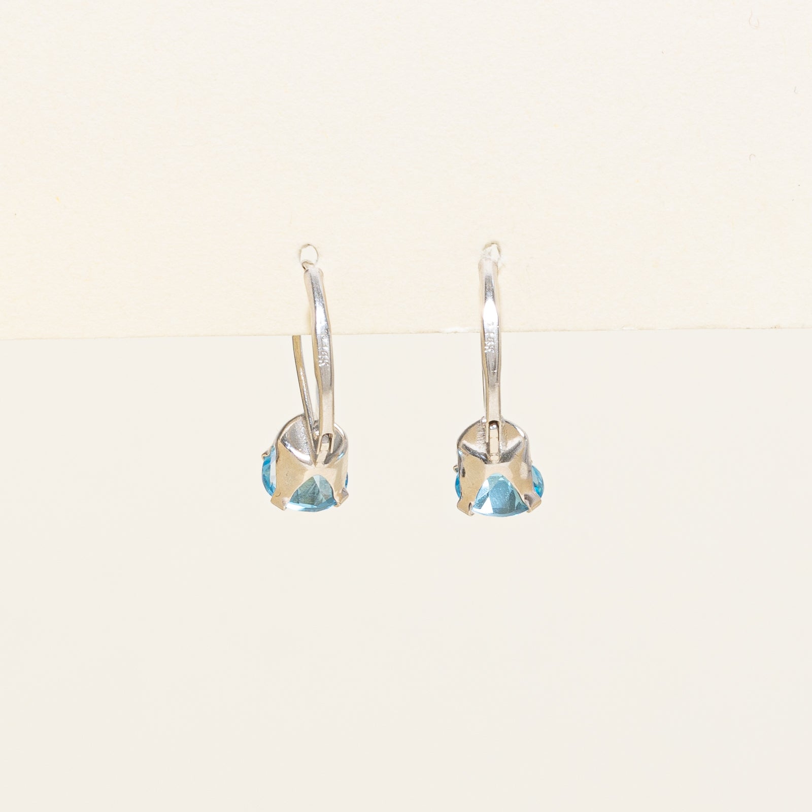 Solitaire Blue Topaz Drop Earrings - 2.00 Carat Total Weight (CTW) | Elegant Dangling Earrings for Women | Perfect for Weddings, Parties & Special Occasions