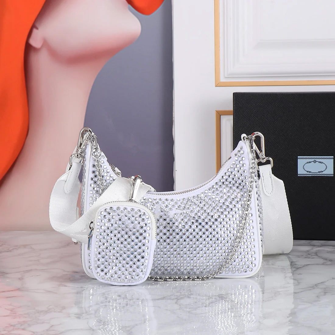 Sparkly Rhinestone Handbag for Women - Elegant Evening Clutch Purse with Crystal Embellishments | Perfect for Parties, Weddings & Special Occasions
