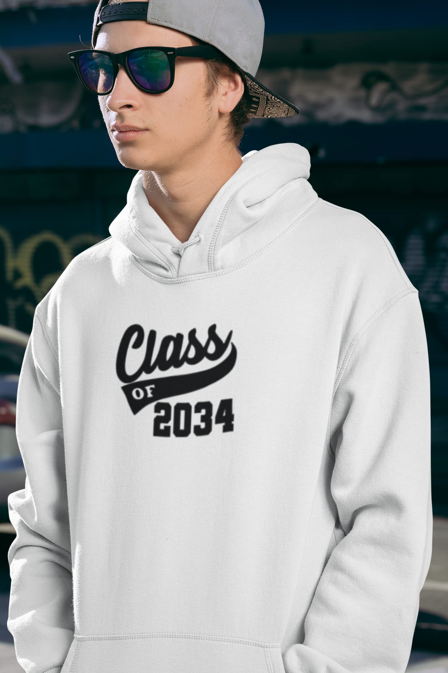 Class of 2034 Graduation Iron On Transfer - Custom HTV Graduate Patch for Tshirts & Apparel - High School & College Senior Shirt Sticker in Orange Glitter - Perfect for DIY Graduation Gifts, Senior Week & School Spirit Events