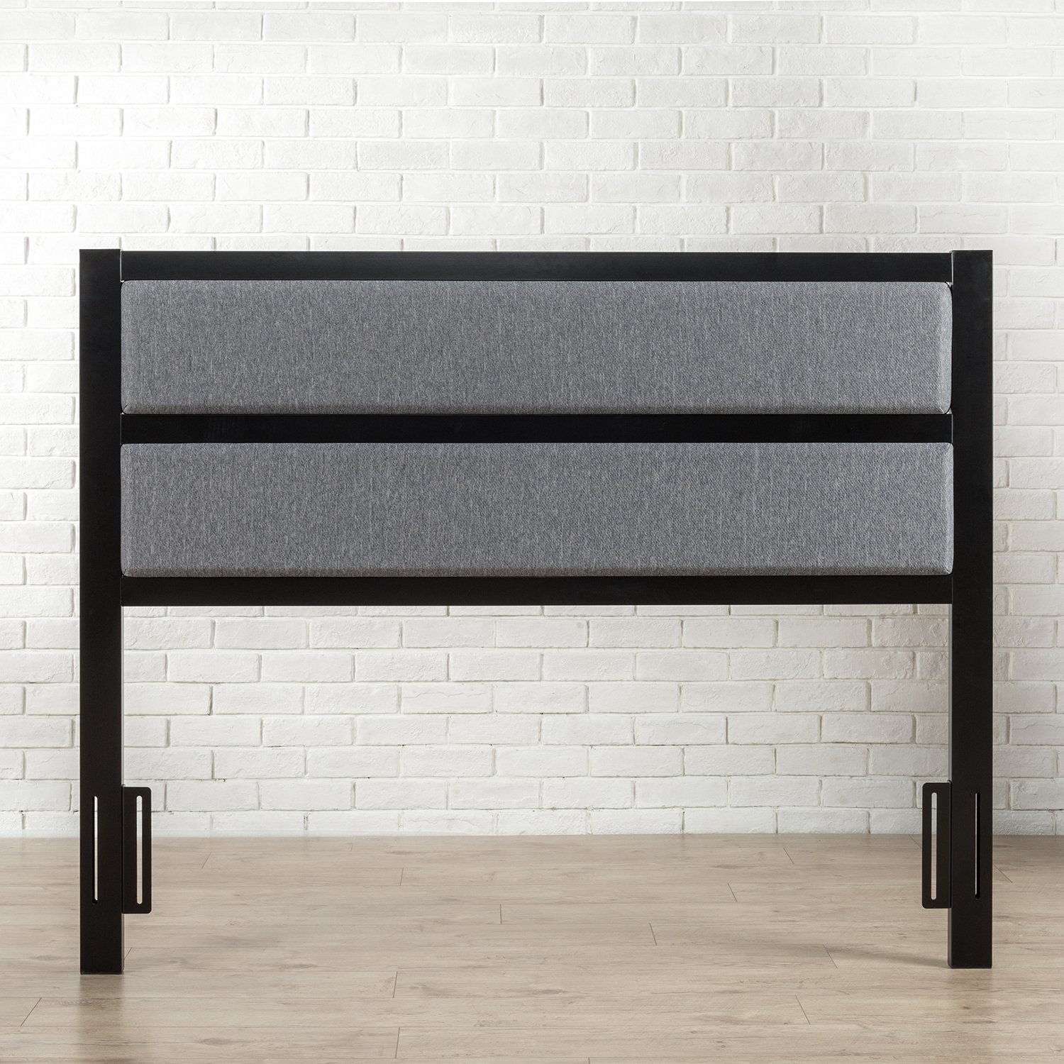 Zinus Viola Modern Studio Upholstered Metal Headboard - Full/Queen Size Bed Frame for Bedroom, Guest Room & Dorm - Elegant Upholstered Design with Sturdy Metal Frame