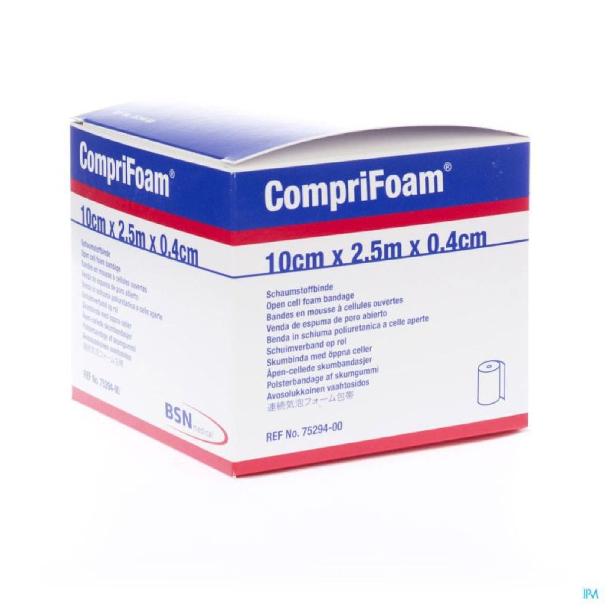 Comprifoam Foam Bandage Wound Dressing - 10cm x 2.5cm x 0.4cm Size - Soft & Absorbent for Pressure Ulcers, Surgical Wounds & Diabetic Care - Ideal for First Aid Kits & Post-Op Recovery