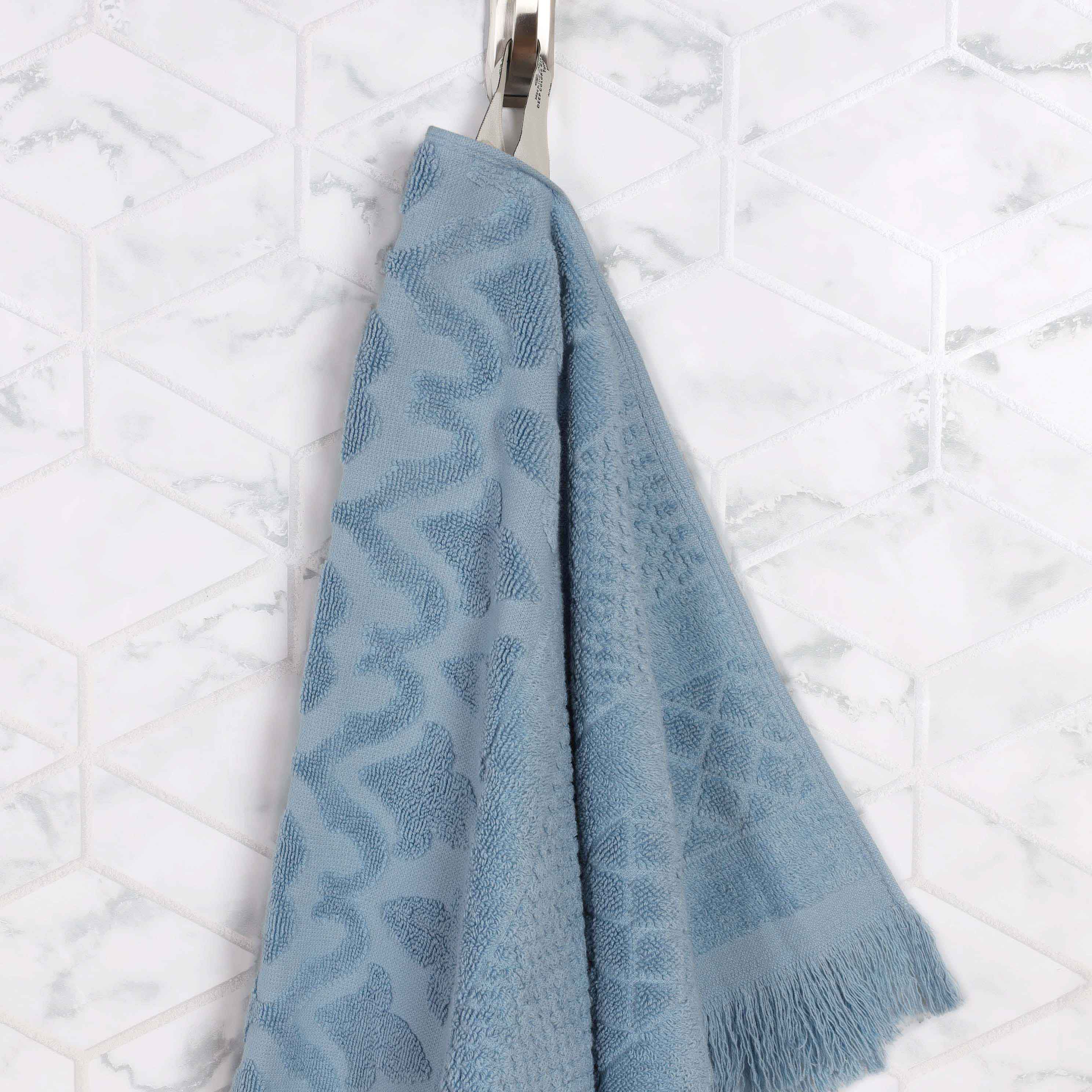 Premium Rolla Cotton Geometric Jacquard Plush Absorbent Bath Towel Set of 2 - Ultra Soft & Quick Dry Bath Sheets for Spa, Hotel & Luxury Home Use