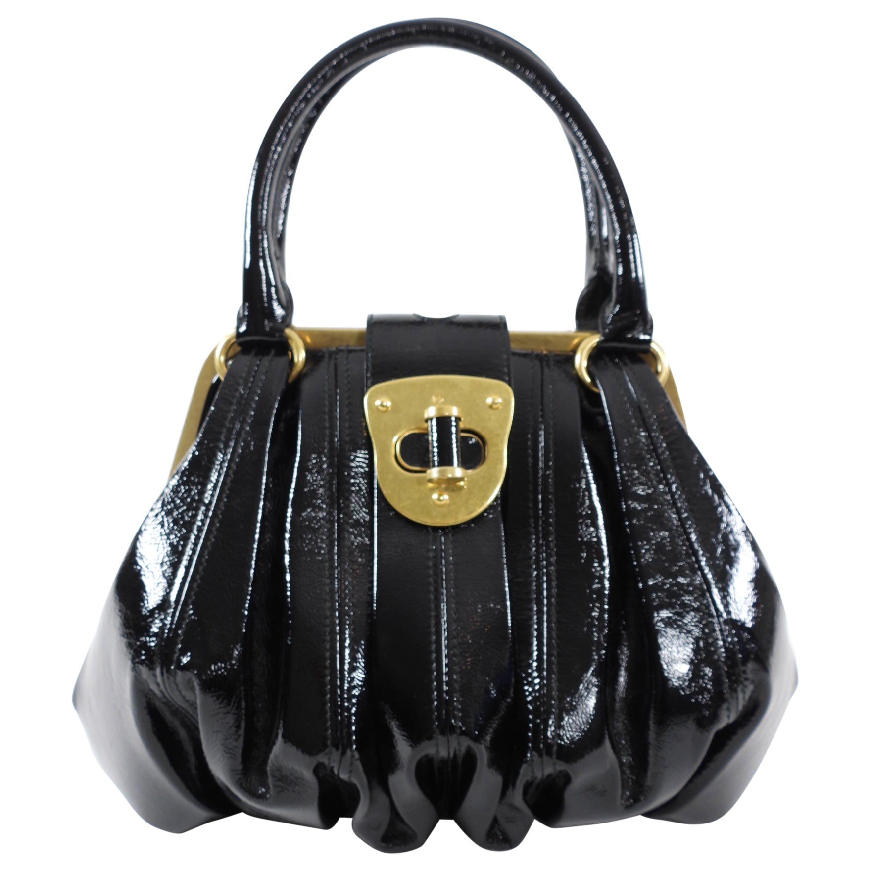 Alexander McQueen Black Patent Leather Elvie Shoulder Bag - Luxury Designer Handbag for Women, Perfect for Evening Parties, Work & Travel