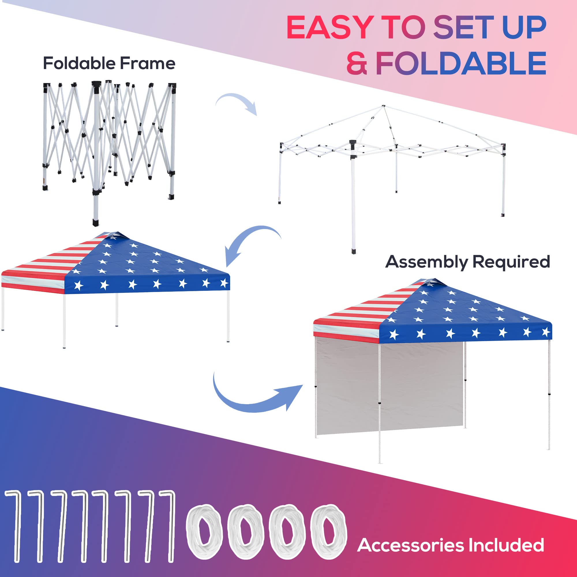 Outsunny 10' x 10' Pop-Up Canopy Tent with Removable Sidewall - Instant Sun Shelter for Outdoor Events, Parties, Camping & Backyard - Includes Wheeled Carry Bag - Ideal for Garden, Patio, Beach & Picnics