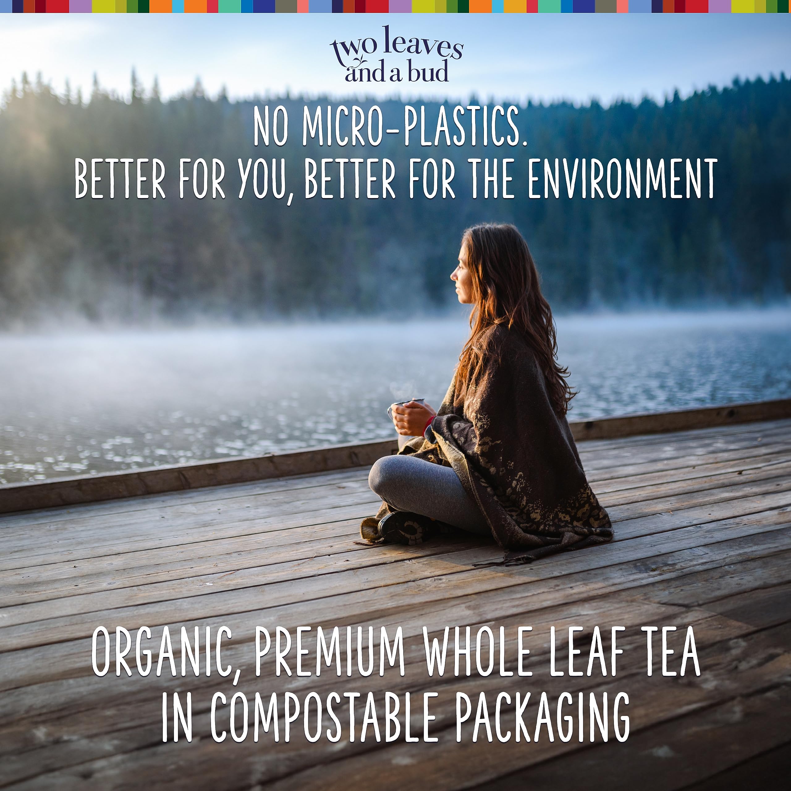 Organic English Breakfast Tea Bags - Two Leaves and a Bud | Caffeinated Whole Leaf Black Tea in Eco-Friendly Compostable Sachets | 15 Count (Pack of 6) | Perfect for Morning Boost, Afternoon Relaxation or Office Break | Add Milk & Sugar or Enjoy Plain