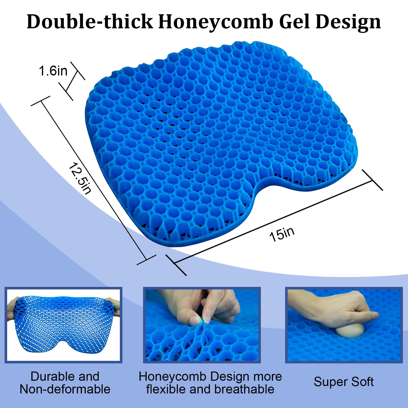 **Vi Anti-Slip Kayak Seat Cushion - Waterproof Thickened Gel Boat & Canoe Pad - Comfortable Kayak Accessories for Fishing, Rowing & Stadium Seating - Perfect for Outdoor Water Sports & Relaxation**