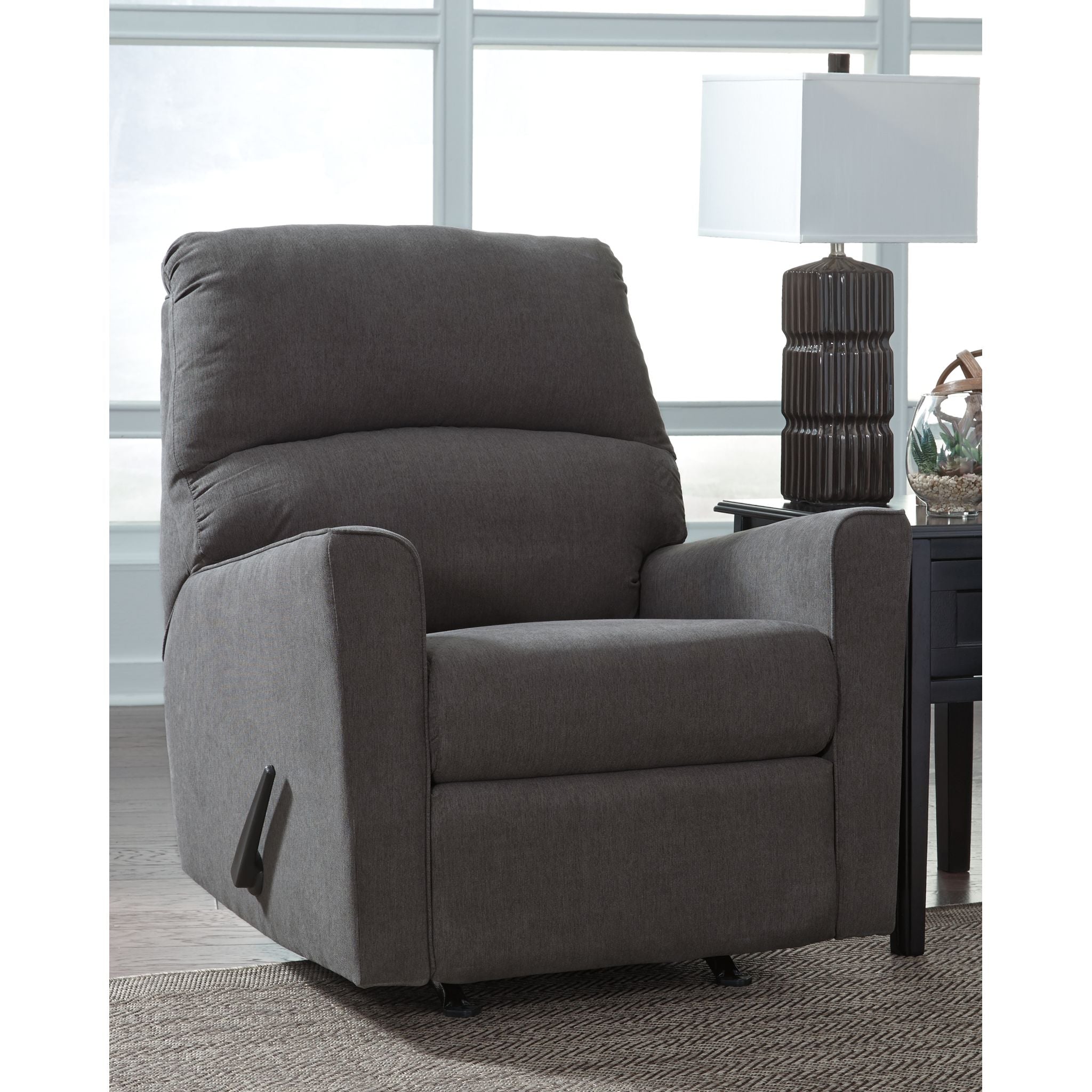 Aleyna Rocker Recliner Chair - Premium Comfort, Charcoal Gray - Perfect for Living Room, Bedroom & Home Theater Relaxation