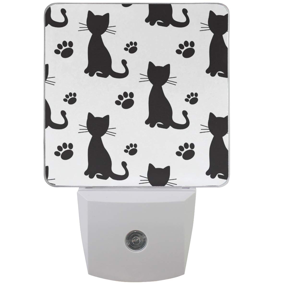 Pfrewn Black Cat Night Light Plug in Set of 2 - Funny Animal LED Night Lights with Auto Dusk-to-Dawn Sensor - Perfect for Bedroom, Bathroom, Kitchen, Hallway & Stairs - Cute Home Decor & Safety Lighting for Kids & Adults