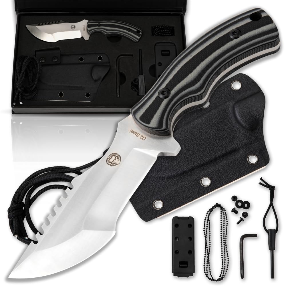 Holtzman Gorilla Survival Knife - Tactical Fixed Blade for Hunting, Camping & Outdoor Adventures