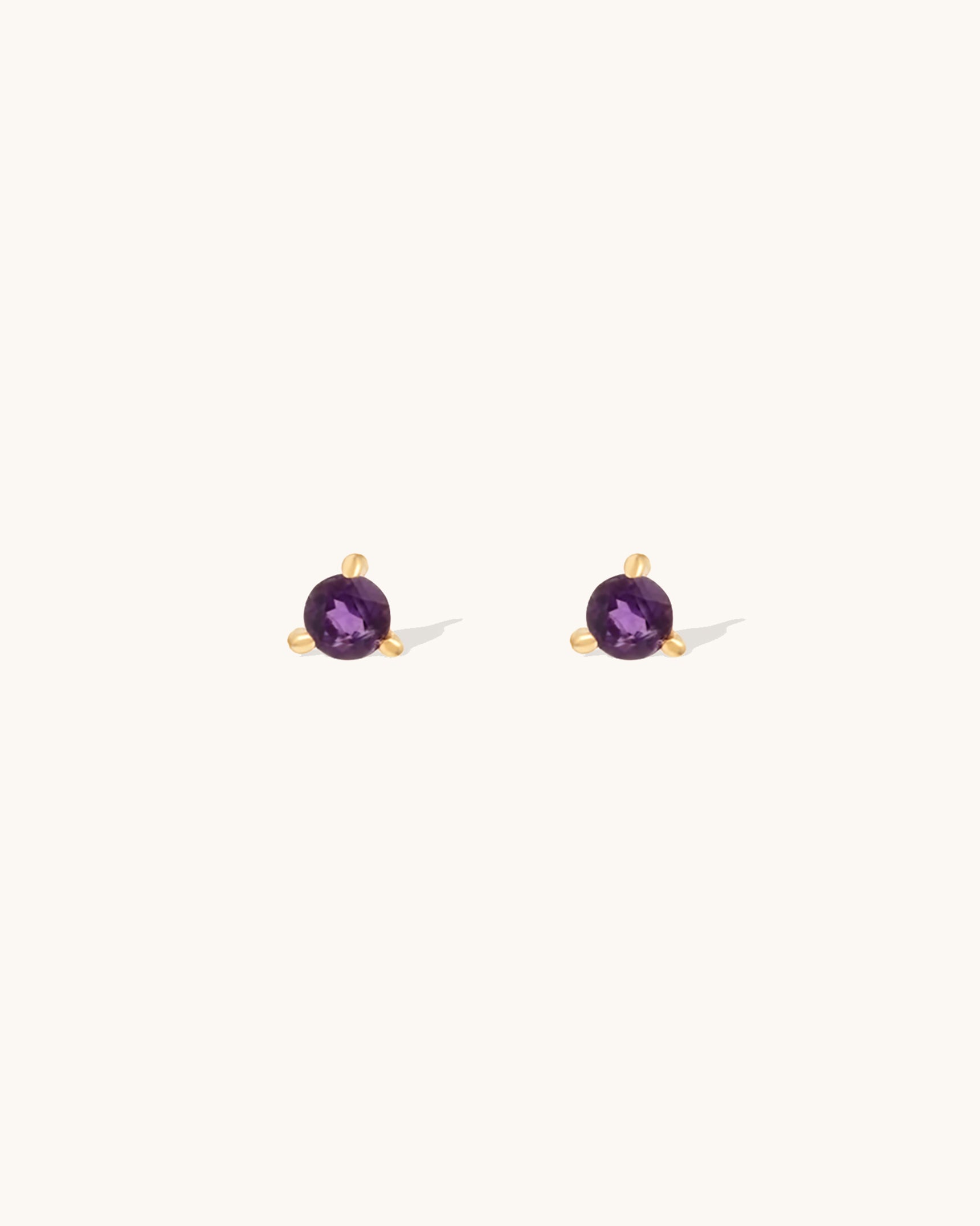 Amethyst Birthstone Stud Earrings for Women - February Birthstone Jewelry Gift for Her - Elegant Purple Gemstone Earrings for Everyday Wear & Special Occasions