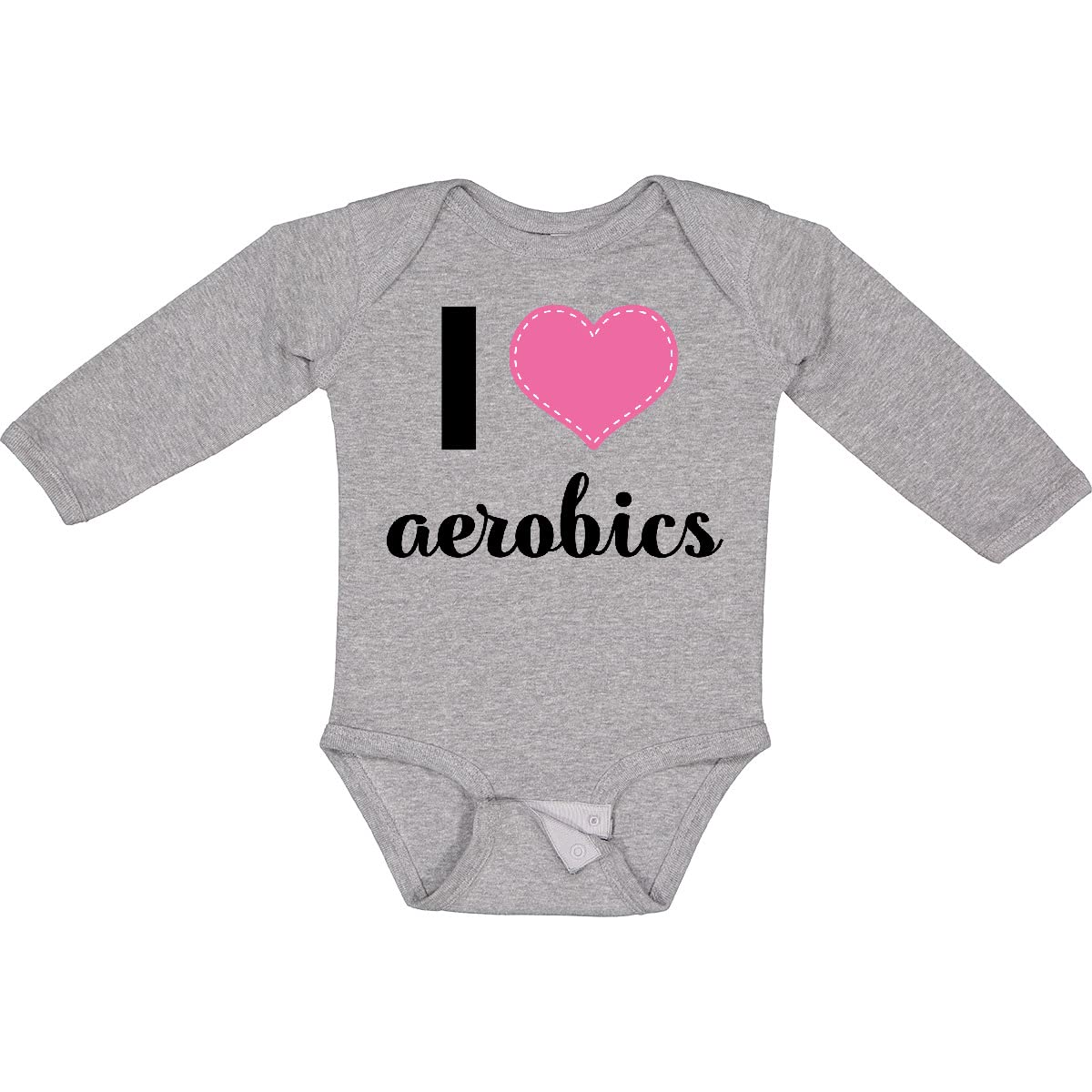Inktastic Fitness I Love Aerobics Long Sleeve Baby Bodysuit - Perfect for Workouts, Dance Classes & Active Playtime