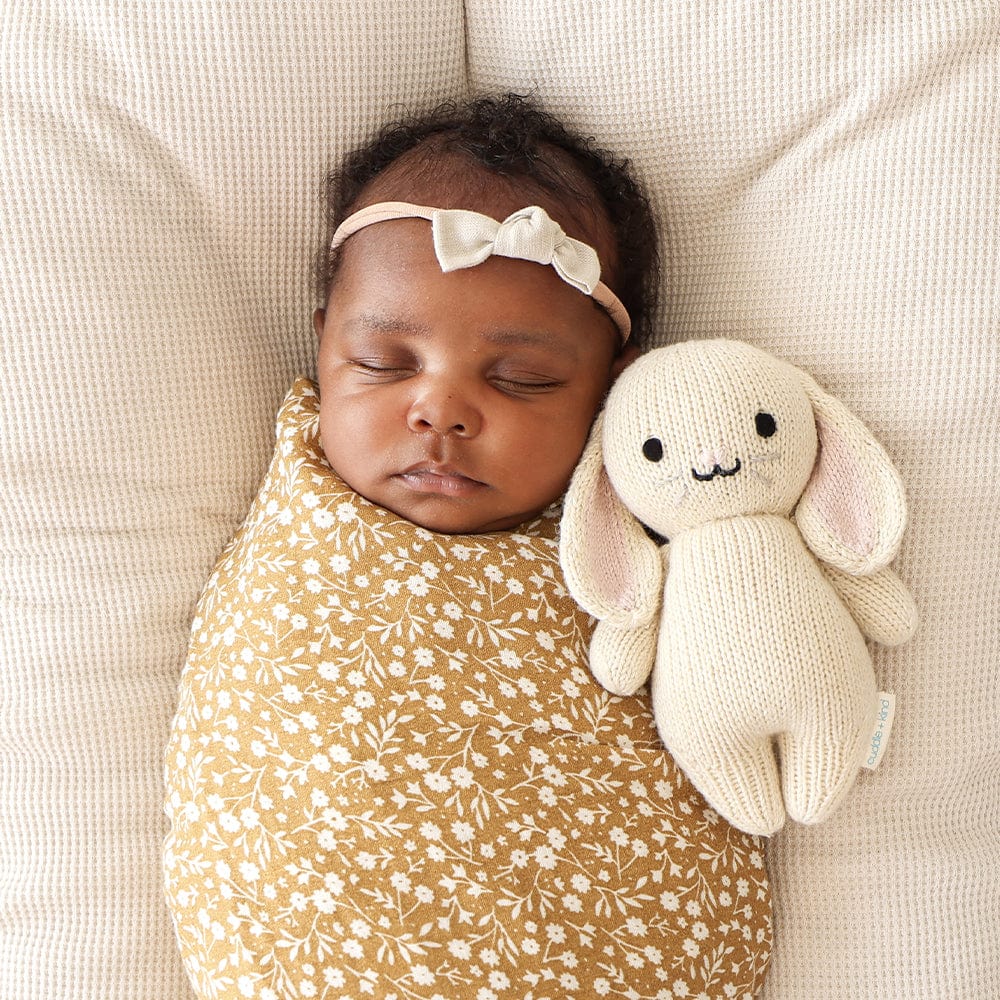 Cuddle+Kind Organic Cotton Baby Bunny Plush Toy - Soft & Huggable Stuffed Animal for Newborns, Toddlers & Kids | Perfect for Nursery Decor, Baby Shower Gifts & Cuddling