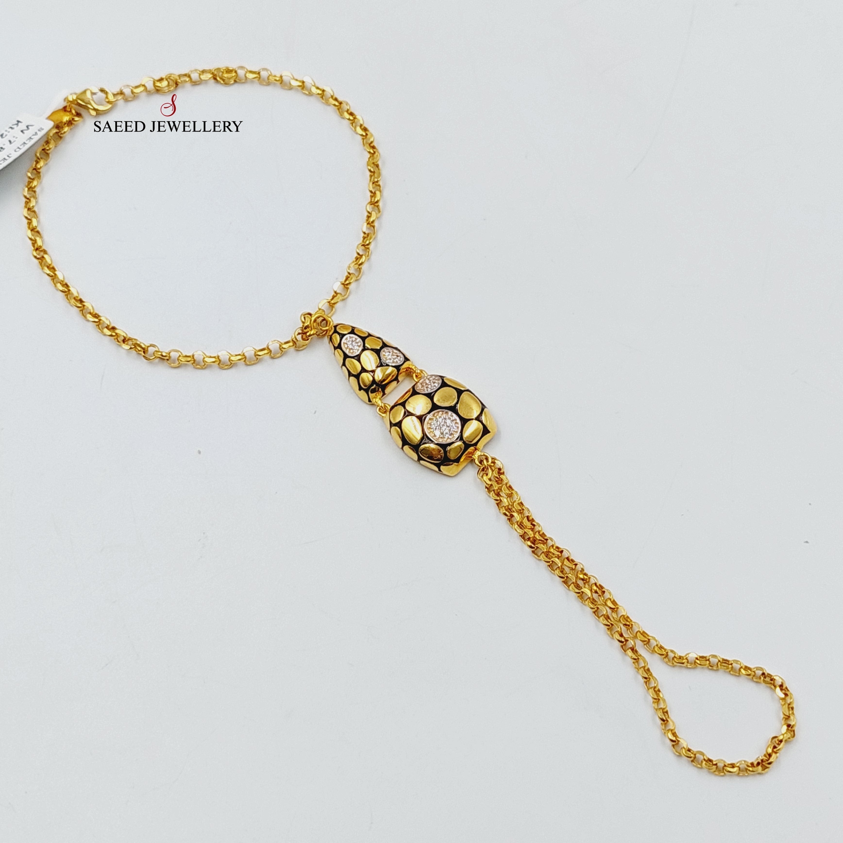 Enameled & Zircon Studded Snake Hand Bracelet - Elegant Jewelry for Women, Fashionable Statement Piece for Parties, Date Nights and Special Occasions