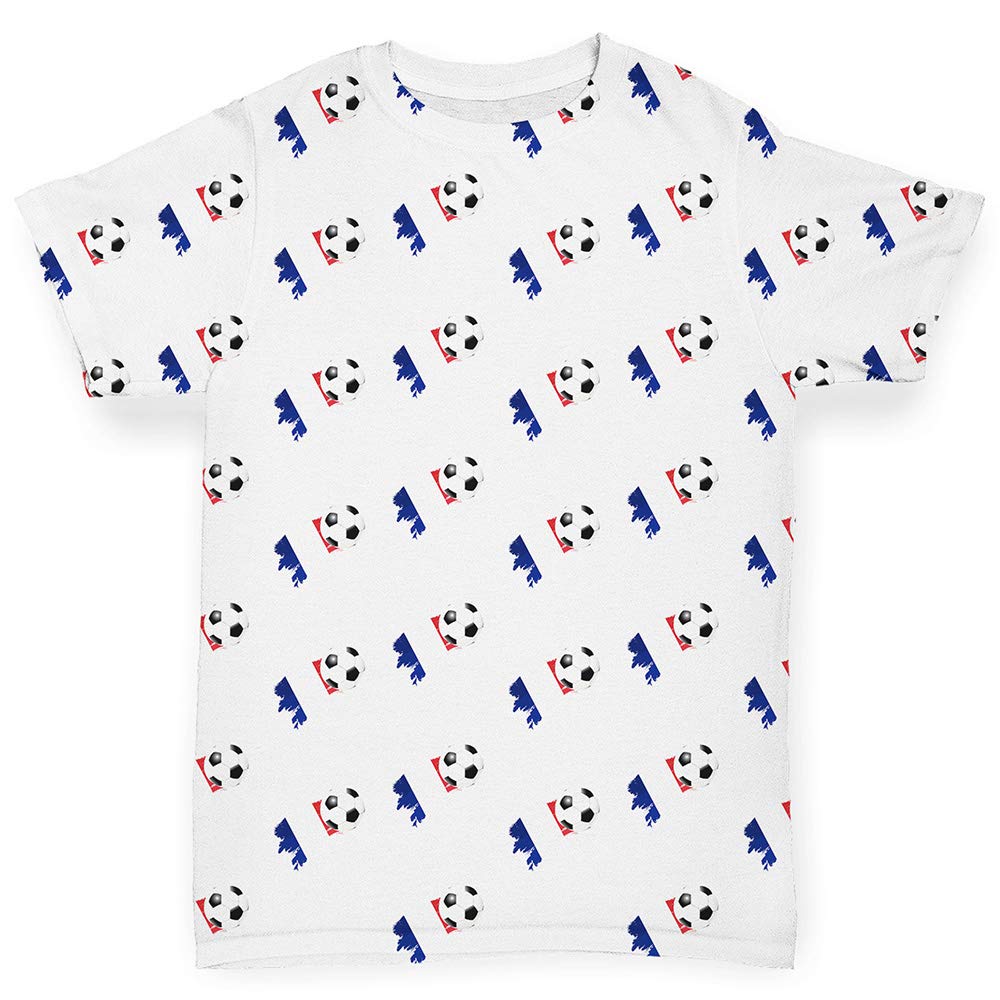 TWISTED ENVY Baby Boy Clothes - French Football Soccer Jersey with Flag & Paint Splash Design | Cute Outfit for Game Day, Birthday & Photo Shoots