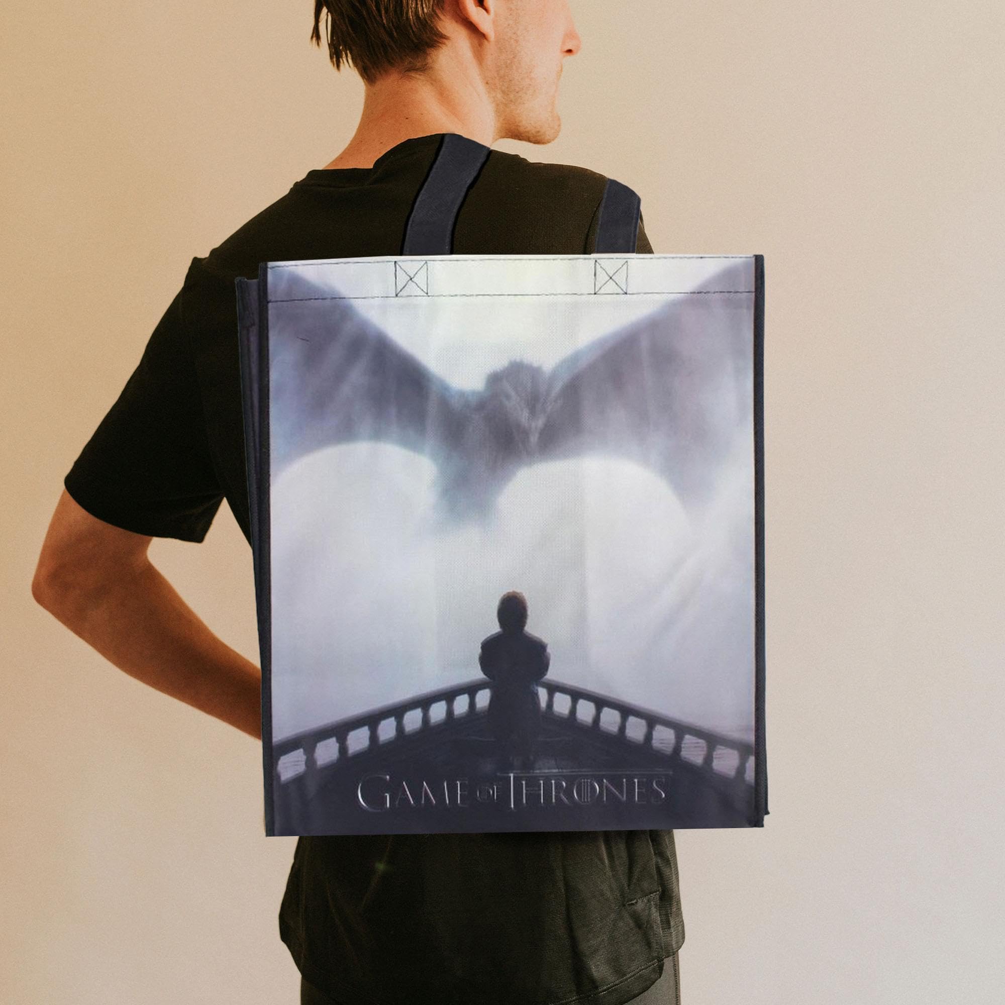 Game of Thrones Tyrion Lannister Reusable Grocery Tote Bag - Eco-Friendly Shopping Bag for Fans, Groceries, Books & Daily Use