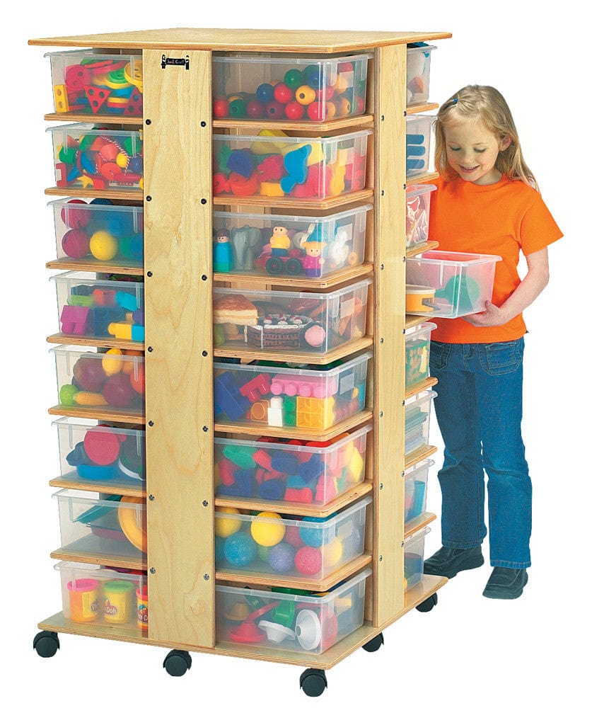 Jonti Craft® 32 Tub Tower with Clear Storage Bins - Perfect for Classroom Organization, Daycare Supplies & Kids' Toy Storage