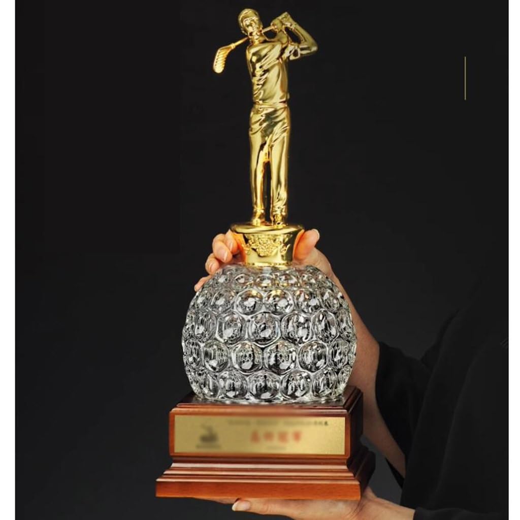 Premium Golf Trophy Awards - Gold Silver Bronze Champion Souvenir for International Golf League | 17x43cm Decorative Ornament | Perfect for Tournaments, Competitions & Office Decor