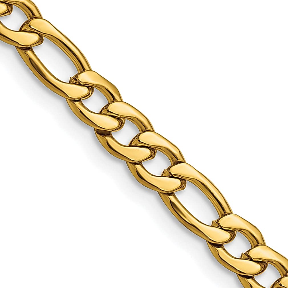 ICE CARATS 8 Inch Stainless Steel Yellow Plated 6.3mm Figaro Chain Anklet | Women's Fashion Ankle Bracelet | Perfect Beach Jewelry Gift for Her | Ideal for Summer Outfits & Vacation Accessories