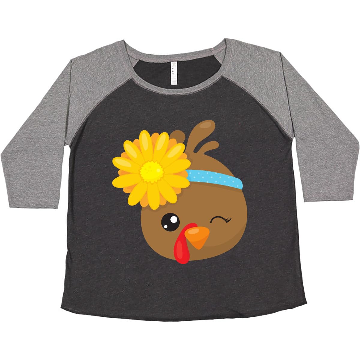 Inktastic Cute Brown Turkey Graphic Women's Plus Size T-Shirt - Comfortable Casual Wear for Thanksgiving, Family Gatherings & Holiday Events