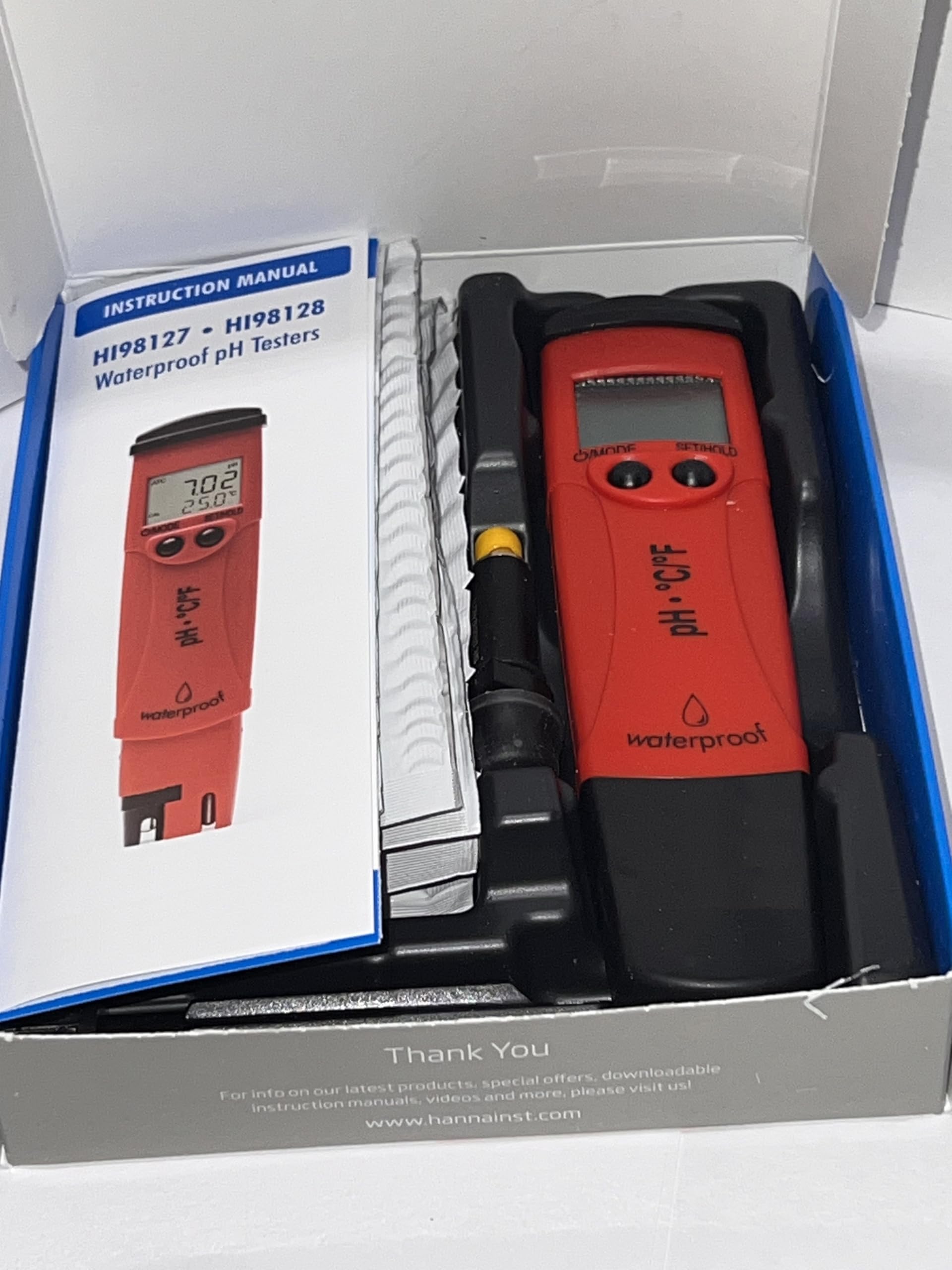 HI98127 Digital pH & Temperature Tester - High Accuracy 0.1 pH Resolution Water Quality Meter for Pools, Aquariums, Hydroponics & Laboratory Use