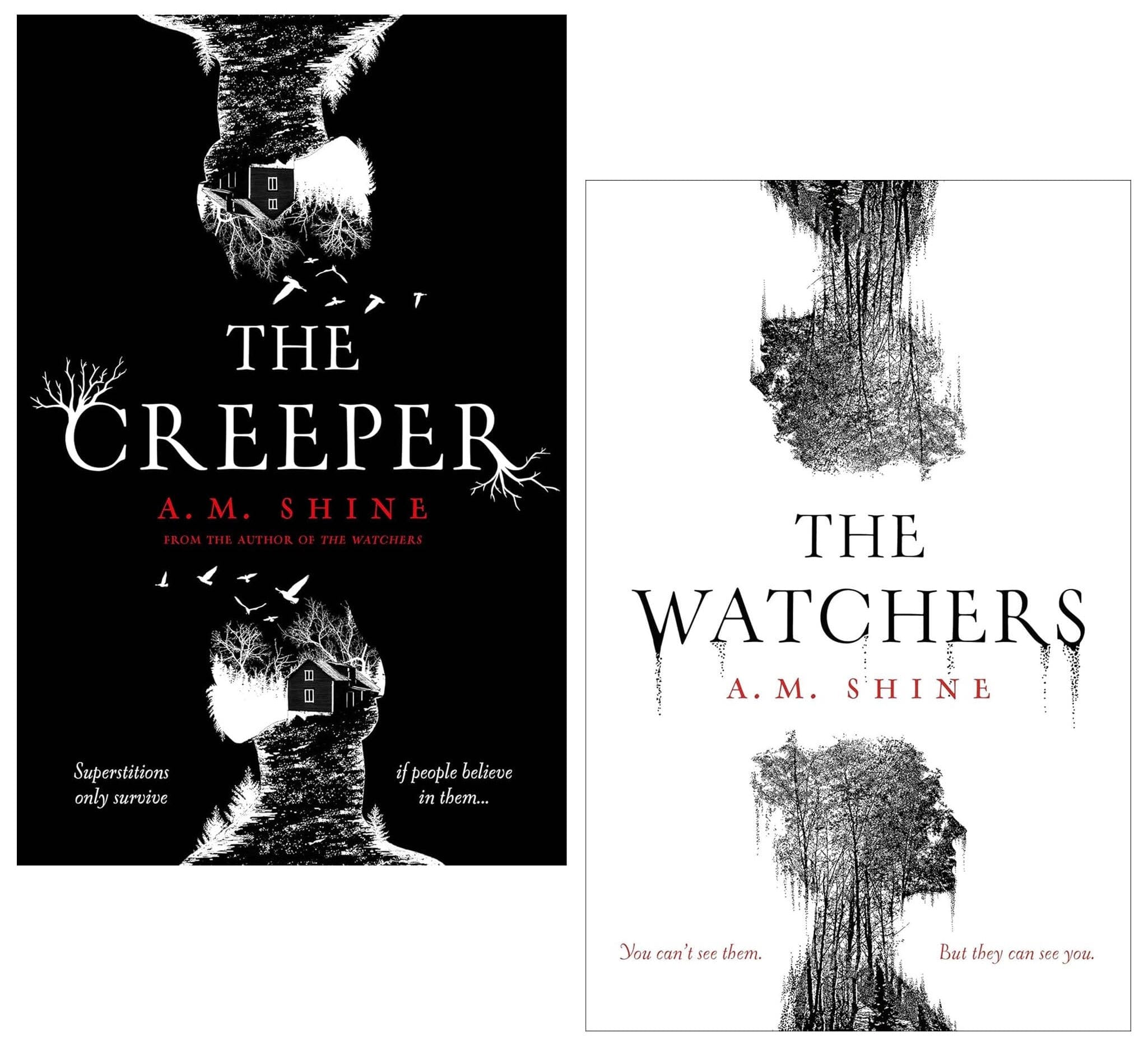 A M Shine's The Watchers & The Creeper: 2-Book Horror Fiction Collection Set - Paperback Edition | Perfect for Thriller Lovers & Late-Night Reading
