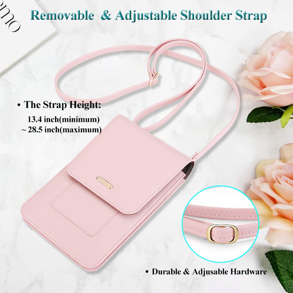 Peacocktion Small Crossbody Phone Bag for Women - Genuine Leather Shoulder Purse with Card Holder & Wallet | Perfect for Everyday Use, Travel, and Shopping