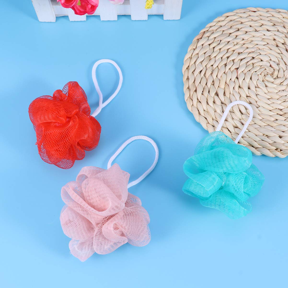 10-Pack Mesh Bath Sponges & Shower Puff Balls - Exfoliating Body Scrubber for Gentle Skin Cleansing - Perfect for Spa, Bath & Shower Relaxation