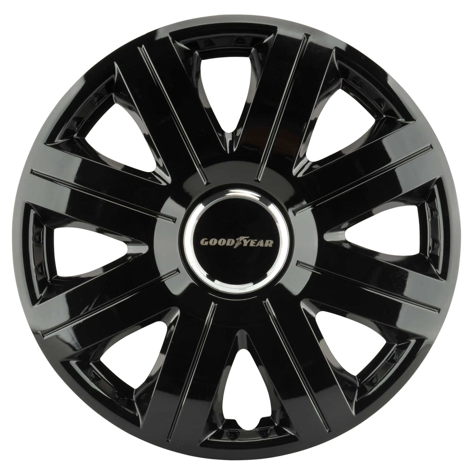 Goodyear 75512 Flexo Wheel Cover 16 Inch - Black Universal Fit Hub Cap for Cars, Trucks & SUVs | Durable ABS Plastic Wheel Protection | Perfect for Off-Roading, Winter Driving & Vehicle Customization