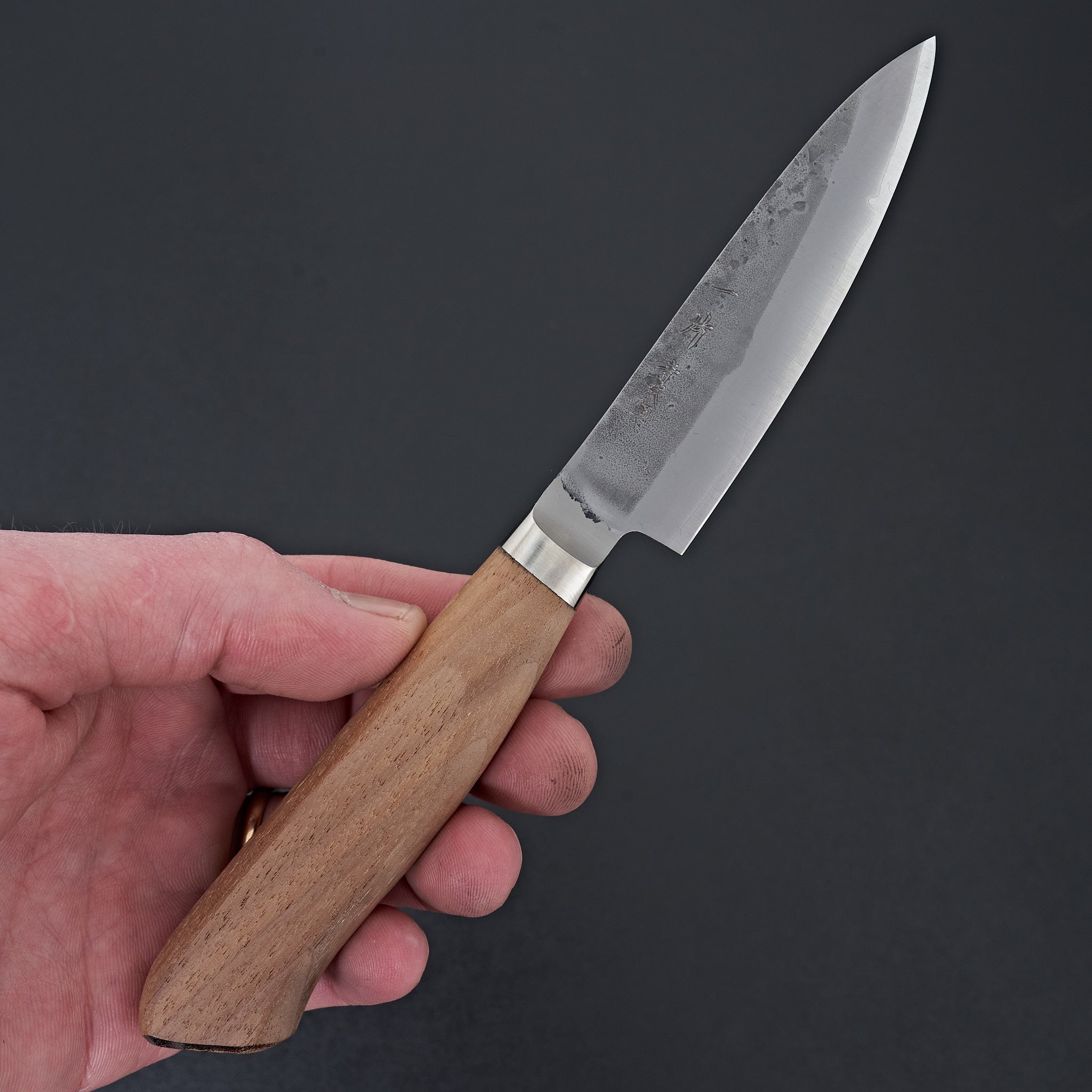 Hitohira TD Blue #2 Stainless Clad Nashiji Yo Paring Knife 90mm with Walnut Handle - Perfect for Peeling, Slicing & Precision Kitchen Tasks